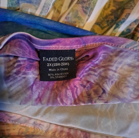 Faded Glory multicolored blouse 2X - Picture 3 of 3